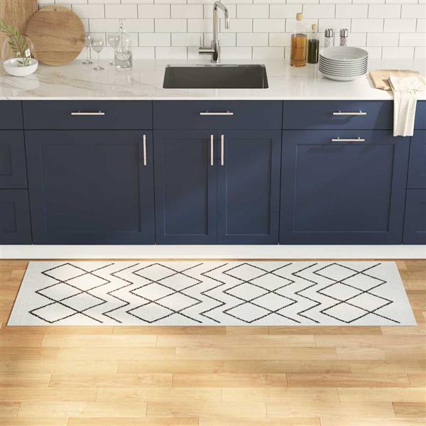 Grote foto vidaxl keuken vloerkleed wit 180 x 60 cm fluweel tuin en terras overige tuin en terras