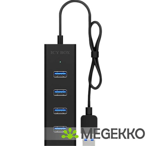 Grote foto icy box 4 poorten hub usb 3.0 zwart ib hub1409 u3 computers en software overige computers en software