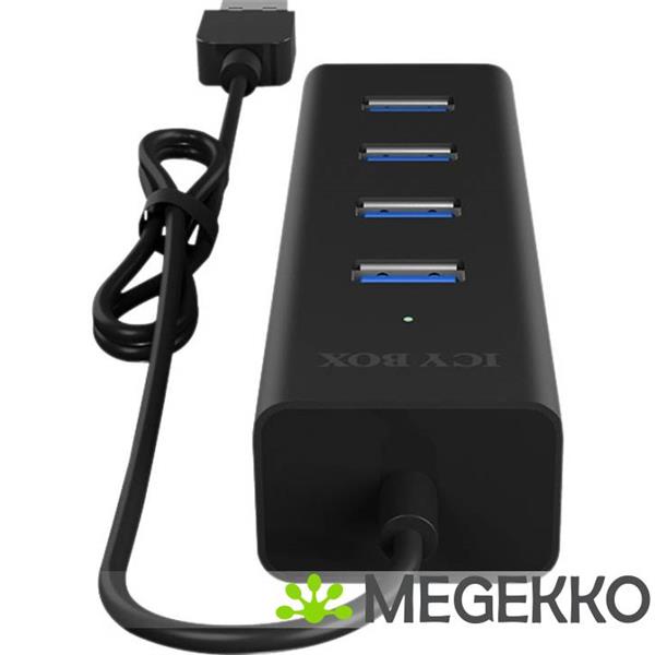 Grote foto icy box 4 poorten hub usb 3.0 zwart ib hub1409 u3 computers en software overige computers en software