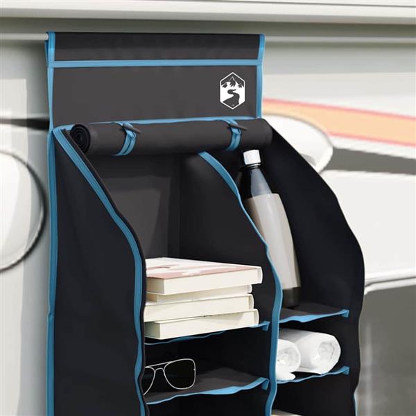 Grote foto vidaxl hangende tent organizer 10 vakken zwart 40 5 x 25 x 80 cm caravans en kamperen tenten