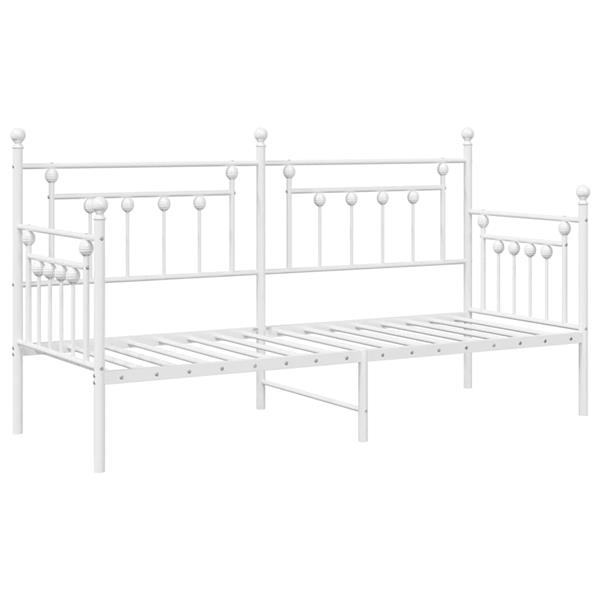Grote foto vidaxl bedframe voor een daybed met hoofdeinde wit 80 x 200 cm staal antiek en kunst stoelen en banken