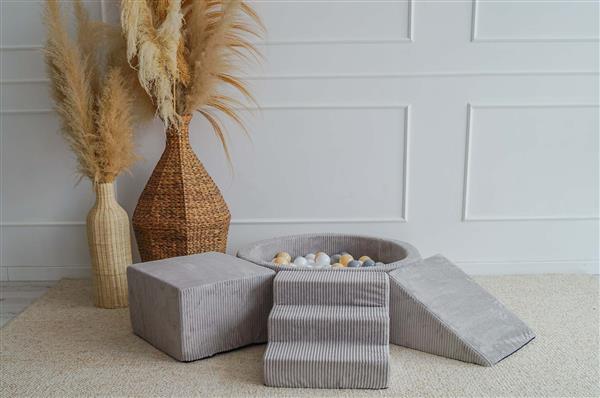 Grote foto speelset 3 elementen rib ballenbad 90x30 grey incl. 200 ballen grey kinderen en baby overige