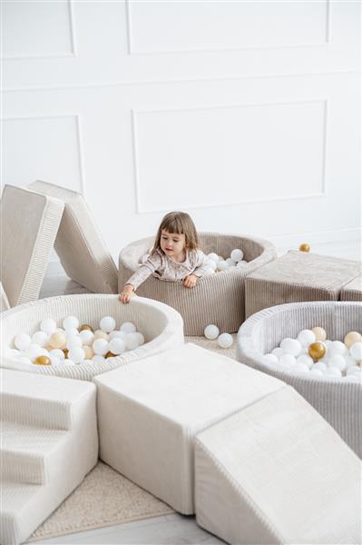 Grote foto speelset 3 elementen rib ballenbad 90x30 grey incl. 200 ballen grey kinderen en baby overige