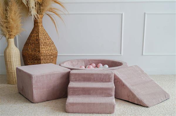 Grote foto speelset 3 elementen rib ballenbad 90x30 dirty pink incl. 200 ballen dirty pink kinderen en baby overige