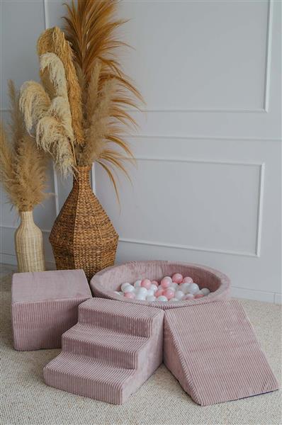 Grote foto speelset 3 elementen rib ballenbad 90x30 dirty pink incl. 200 ballen dirty pink kinderen en baby overige