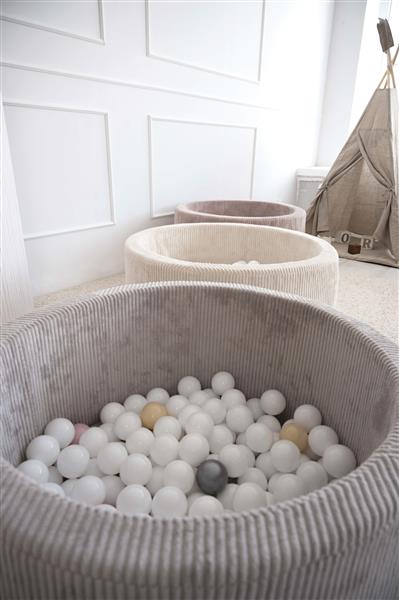 Grote foto ballenbad rib velvet 90x40cm grey excl ballen kinderen en baby overige