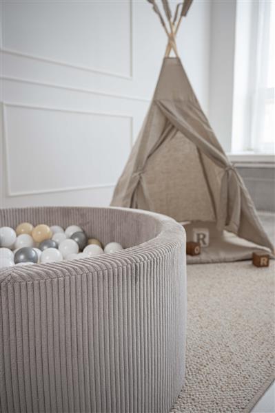 Grote foto ballenbad rib velvet 90x40cm grey excl ballen kinderen en baby overige