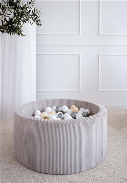 Grote foto ballenbad rib velvet 90x40cm grey excl ballen kinderen en baby overige
