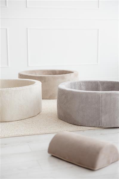 Grote foto ballenbad rib velvet 90x30cm grey excl ballen kinderen en baby overige