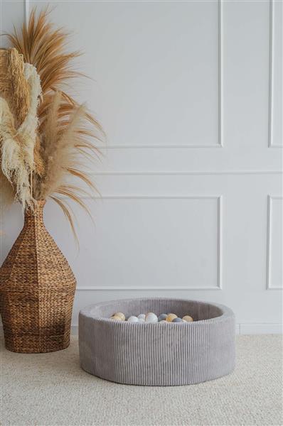 Grote foto ballenbad rib velvet 90x30cm grey excl ballen kinderen en baby overige