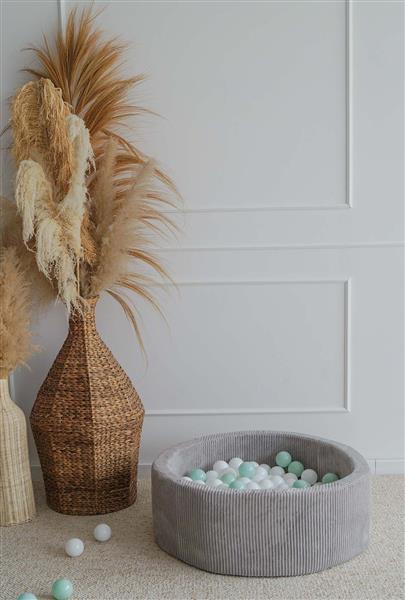 Grote foto ballenbad rib velvet 90x30cm grey excl ballen kinderen en baby overige