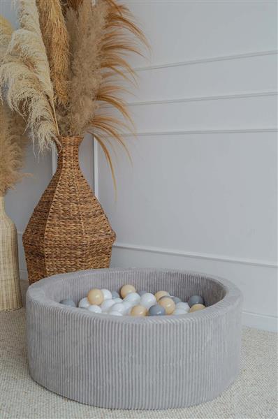 Grote foto ballenbad rib velvet 90x30cm grey excl ballen kinderen en baby overige