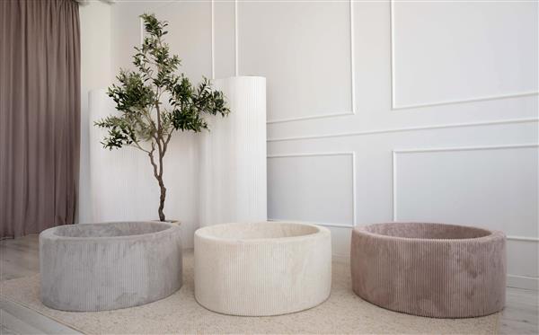 Grote foto ballenbad rib velvet 90x40cm dark beige excl ballen kinderen en baby overige