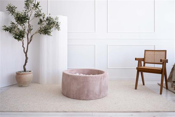 Grote foto ballenbad rib velvet 90x40cm dirty pink excl ballen kinderen en baby overige