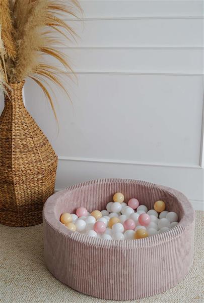 Grote foto ballenbad rib velvet 90x30cm dirty pink excl ballen kinderen en baby overige