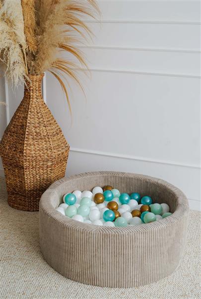 Grote foto ballenbad rib velvet 90x30cm beige excl ballen kinderen en baby overige