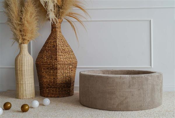 Grote foto ballenbad rib velvet 90x30cm beige excl ballen kinderen en baby overige