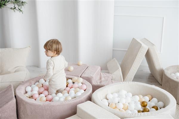 Grote foto ballenbad rib velvet 90x30cm cr me excl ballen kinderen en baby overige