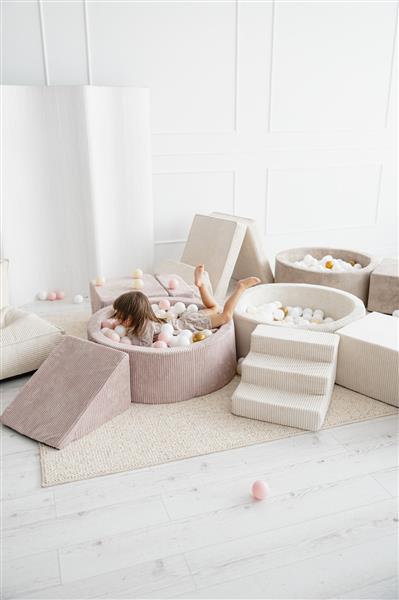 Grote foto ballenbad rib velvet 90x30cm cr me excl ballen kinderen en baby overige