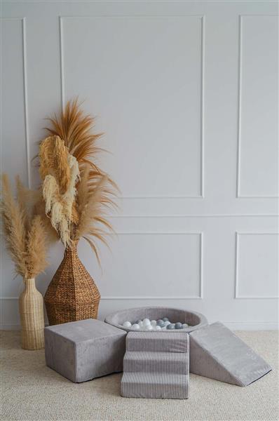 Grote foto speelset 3 elementen rib ballenbad 90x30 grey incl. 200 ballen grey kinderen en baby overige