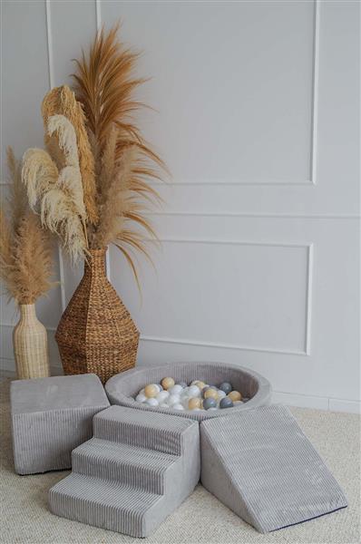 Grote foto speelset 3 elementen rib ballenbad 90x30 grey incl. 200 ballen grey kinderen en baby overige