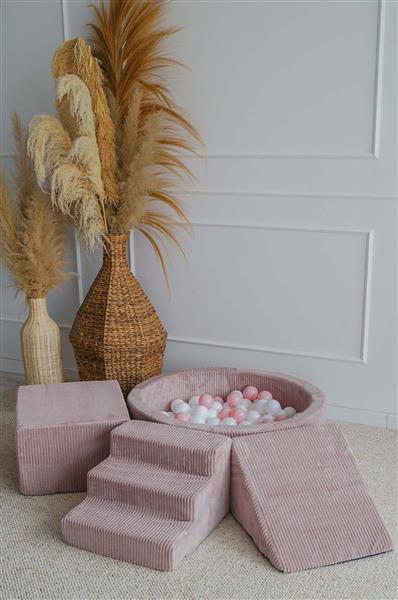 Grote foto speelset 3 elementen rib ballenbad 90x30 dirty pink incl. 200 ballen dirty pink kinderen en baby overige