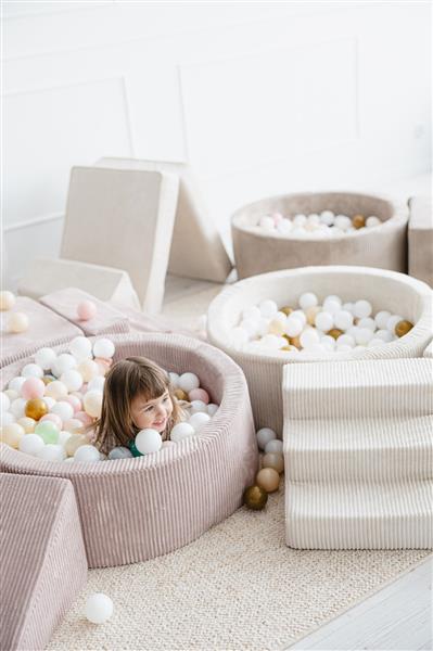 Grote foto speelset 3 elementen rib ballenbad 90x30 dirty pink incl. 200 ballen dirty pink kinderen en baby overige