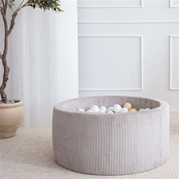 Grote foto ballenbad rib velvet 90x40cm grey excl ballen kinderen en baby overige