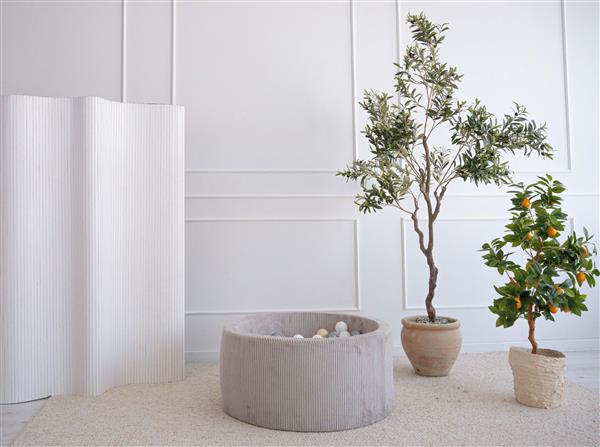 Grote foto ballenbad rib velvet 90x40cm grey excl ballen kinderen en baby overige