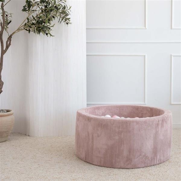 Grote foto ballenbad rib velvet 90x40cm dirty pink excl ballen kinderen en baby overige