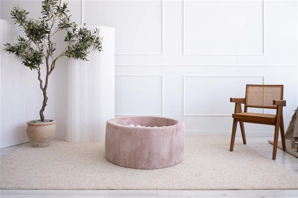 Grote foto ballenbad rib velvet 90x40cm dirty pink excl ballen kinderen en baby overige