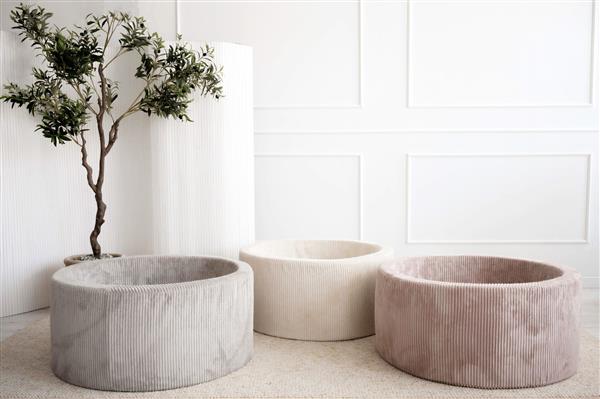 Grote foto ballenbad rib velvet 90x40cm dirty pink excl ballen kinderen en baby overige