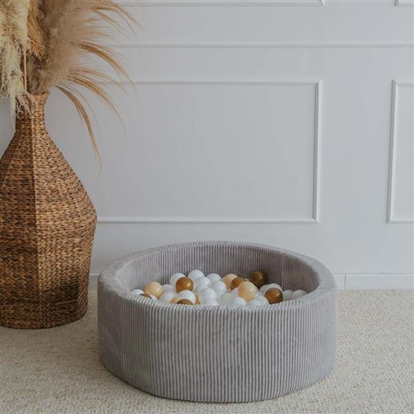 Grote foto ballenbad rib velvet 90x30cm grey excl ballen kinderen en baby overige