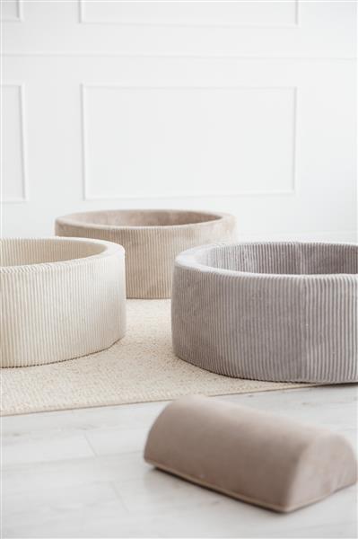 Grote foto ballenbad rib velvet 90x30cm grey excl ballen kinderen en baby overige