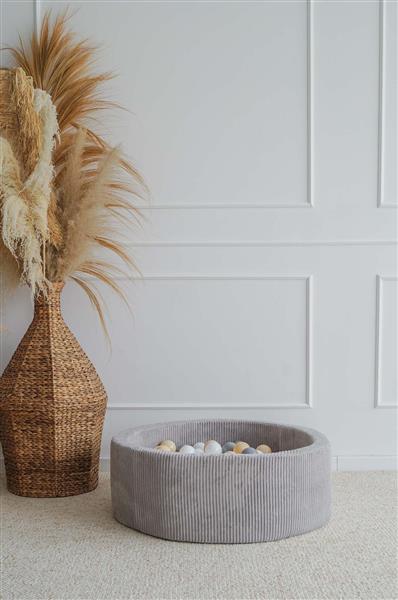 Grote foto ballenbad rib velvet 90x30cm grey excl ballen kinderen en baby overige