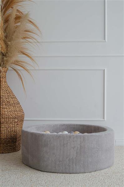 Grote foto ballenbad rib velvet 90x30cm grey excl ballen kinderen en baby overige