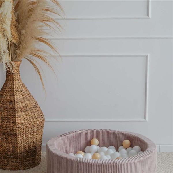 Grote foto ballenbad rib velvet 90x30cm dirty pink excl ballen kinderen en baby overige