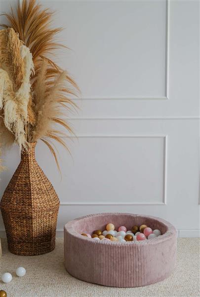 Grote foto ballenbad rib velvet 90x30cm dirty pink excl ballen kinderen en baby overige