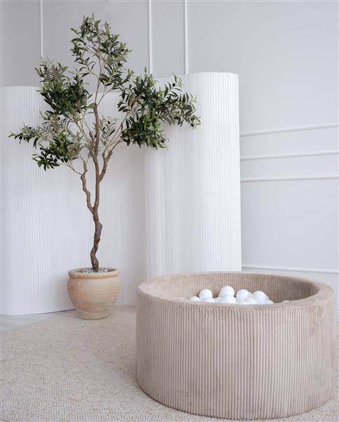 Grote foto ballenbad rib velvet 90x40cm dark beige excl ballen kinderen en baby overige