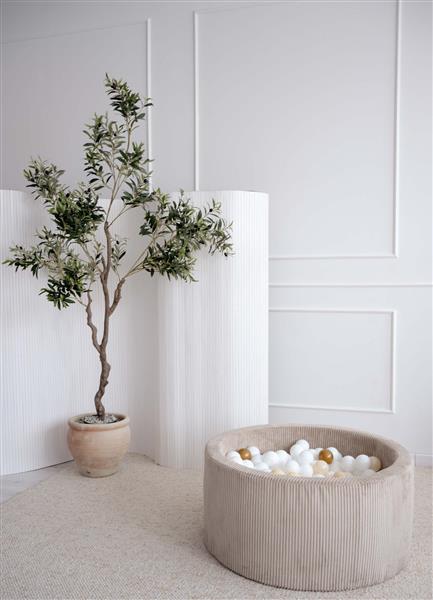 Grote foto ballenbad rib velvet 90x40cm dark beige excl ballen kinderen en baby overige