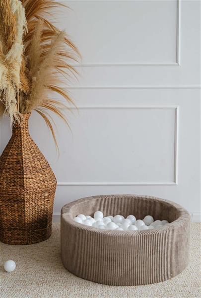 Grote foto ballenbad rib velvet 90x30cm beige excl ballen kinderen en baby overige