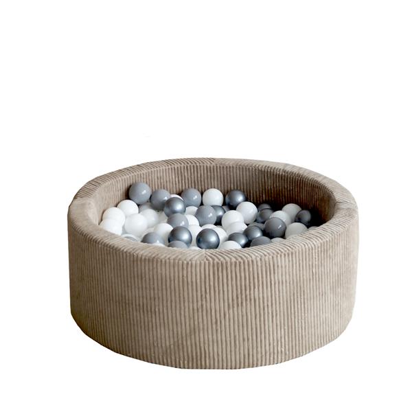 Grote foto ballenbad rib velvet 90x30cm beige excl ballen kinderen en baby overige