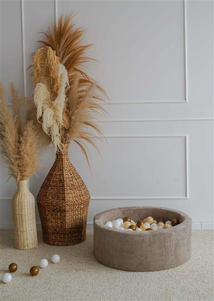 Grote foto ballenbad rib velvet 90x30cm beige excl ballen kinderen en baby overige