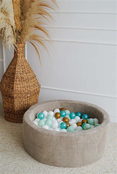 Grote foto ballenbad rib velvet 90x30cm beige excl ballen kinderen en baby overige