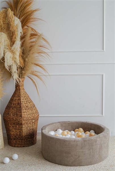 Grote foto ballenbad rib velvet 90x30cm beige excl ballen kinderen en baby overige