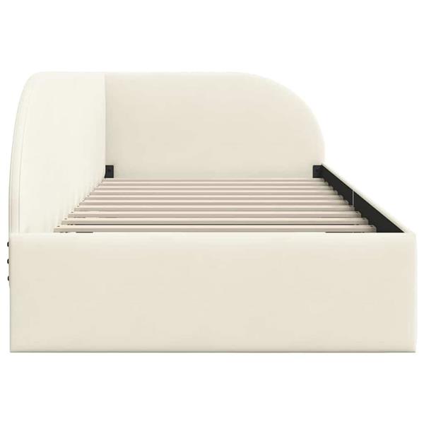 Grote foto vidaxl hoekbedframe met hoofdeinde cr me 80 cm x 200 cm fluweel antiek en kunst stoelen en banken