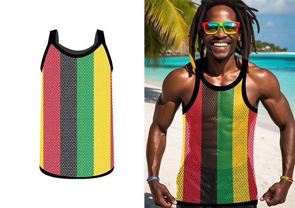 Grote foto gekleurde tanktop jamaican verzamelen overige verzamelingen