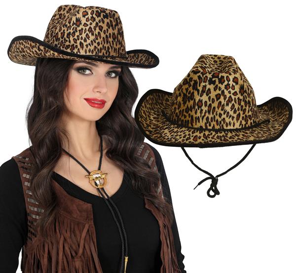 Grote foto cowboy hoed bruin beige luipaard verzamelen overige verzamelingen