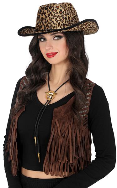 Grote foto cowboy hoed bruin beige luipaard verzamelen overige verzamelingen