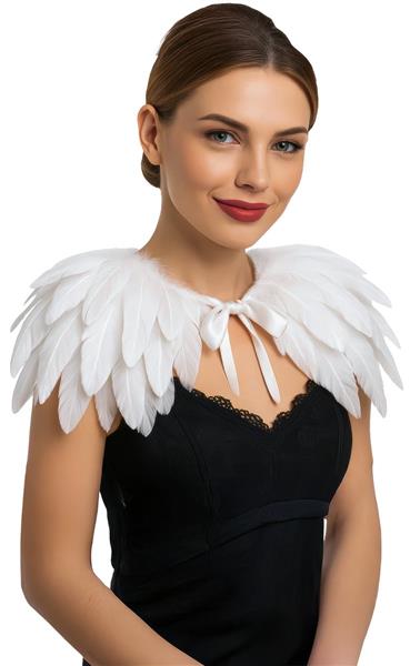 Grote foto witte kraag veren 30cm verzamelen overige verzamelingen